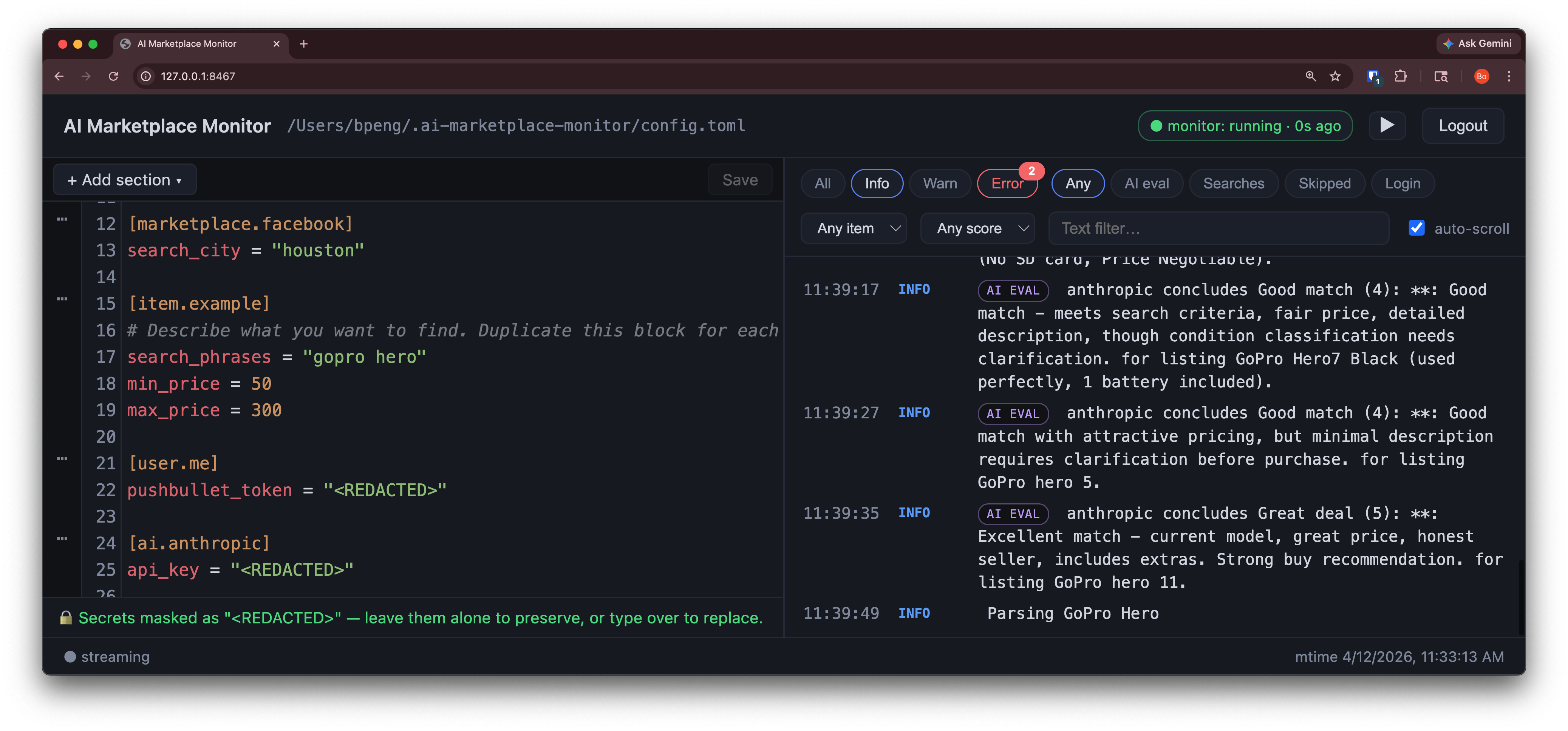 Web UI Screenshot